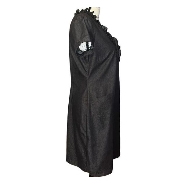 Perceptions black denim ruffle dress 8 - Picture 3 of 6